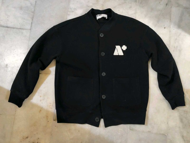 Black varsity Button Jacket