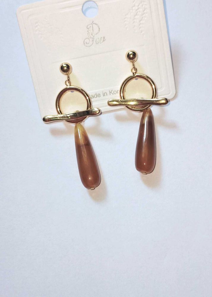 korean 🆕Stylish Brown Drop Earrings