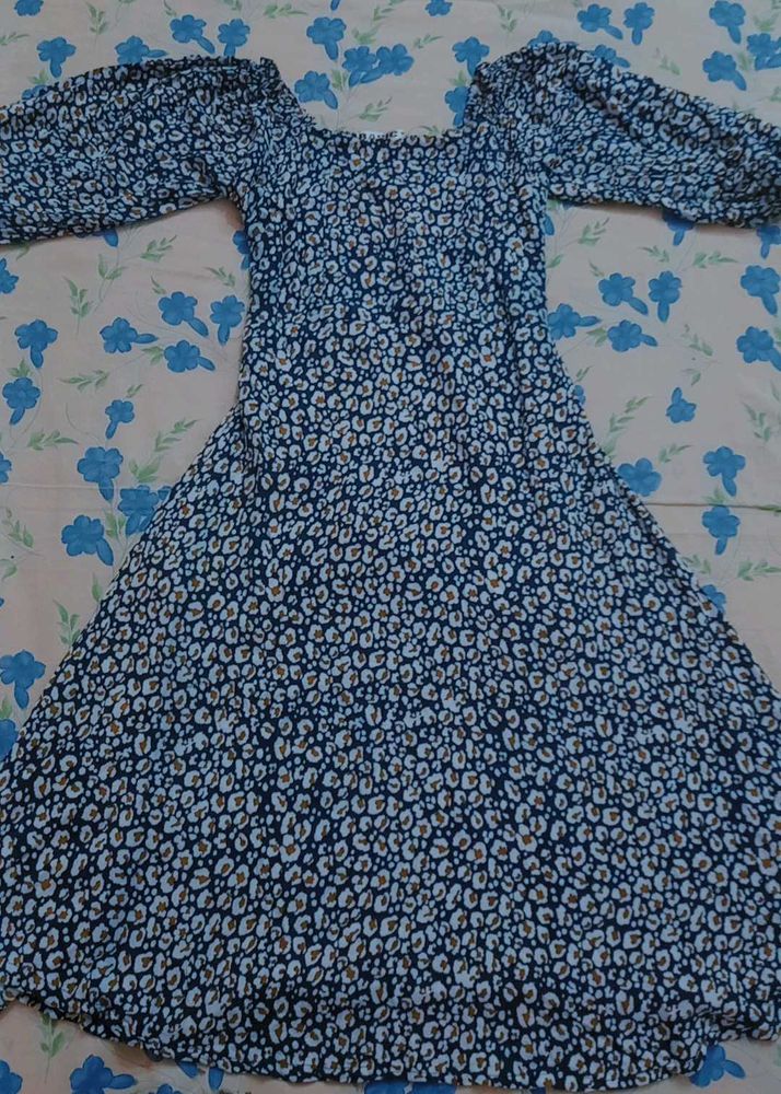 Floral Print Puff Sleeve Dress