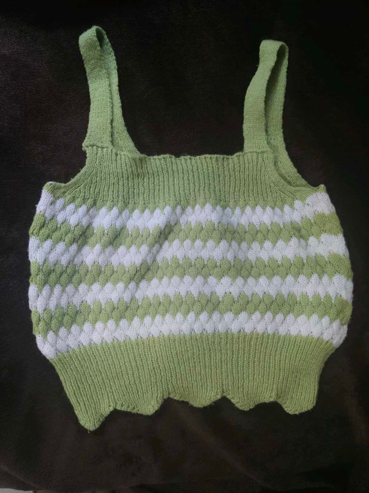 Green Knit Tank Top