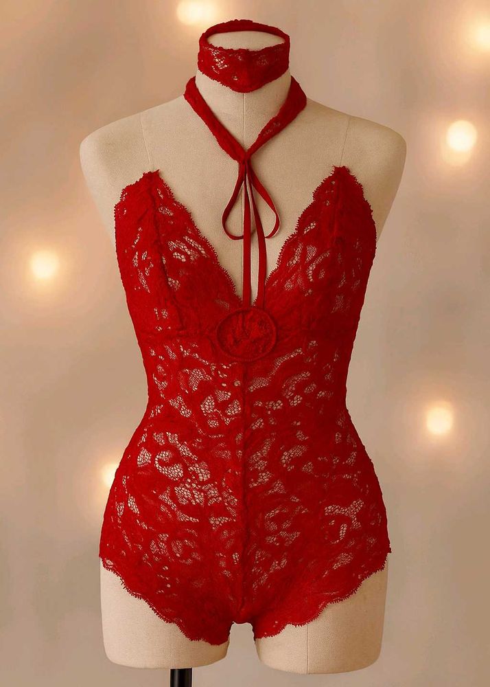 🇳🇿💫💗Red Lace Teddy Lingerie