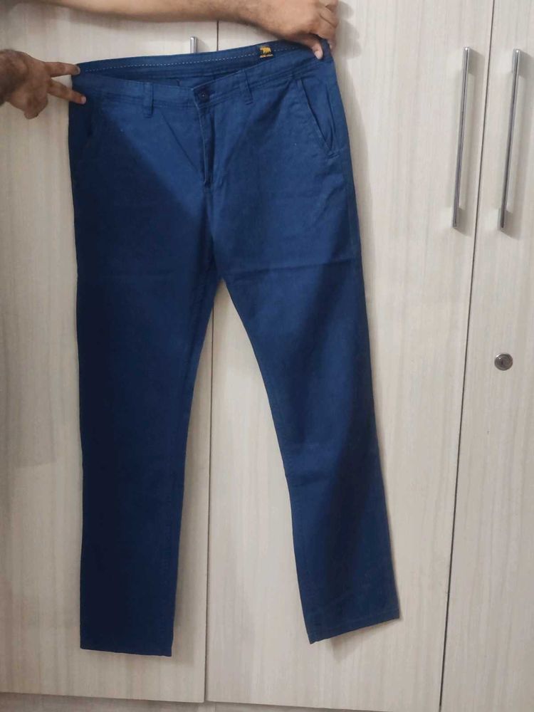 Blue Cotton Pants