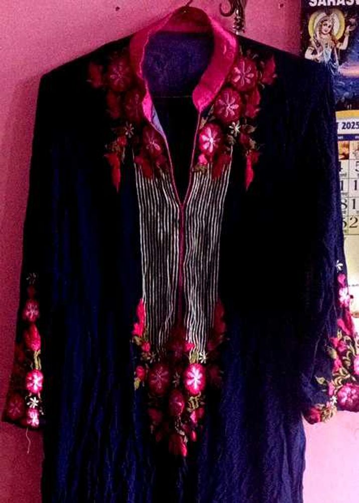 Embroidered Velvet Tunic
