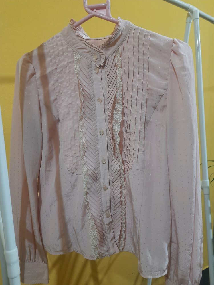 Pink- Mess Ruffled  Shirt