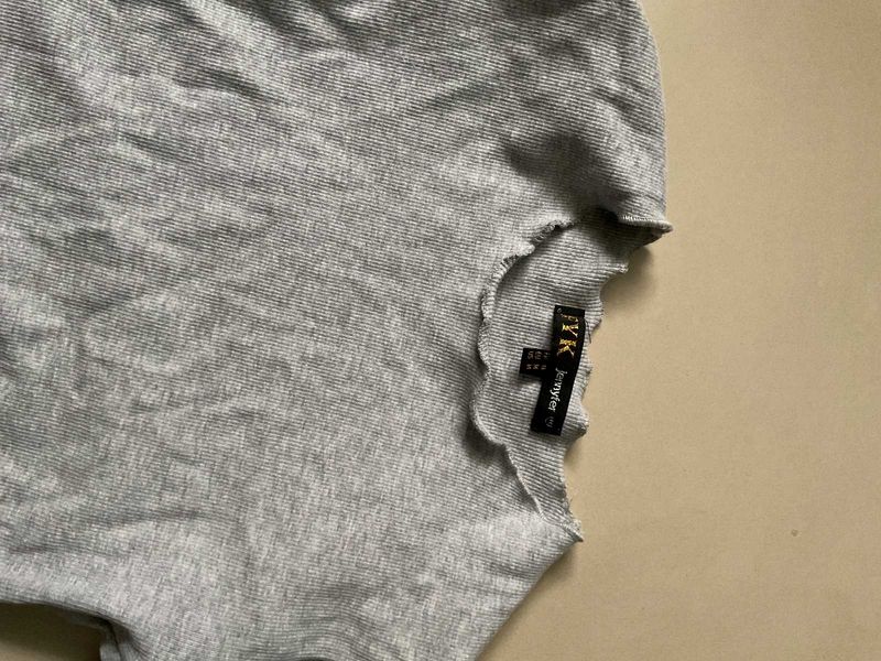 Grey Fitted Top