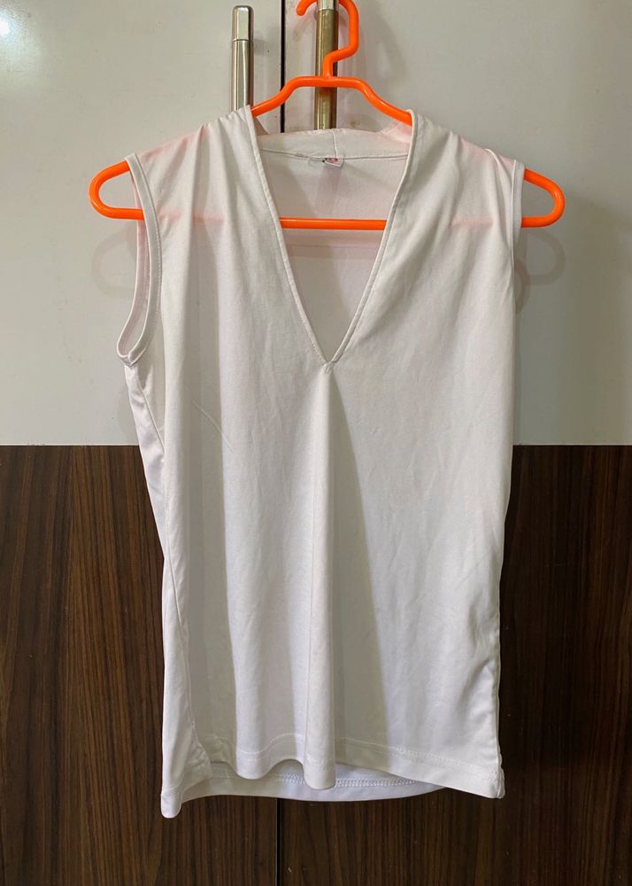 Sleeveless White Top