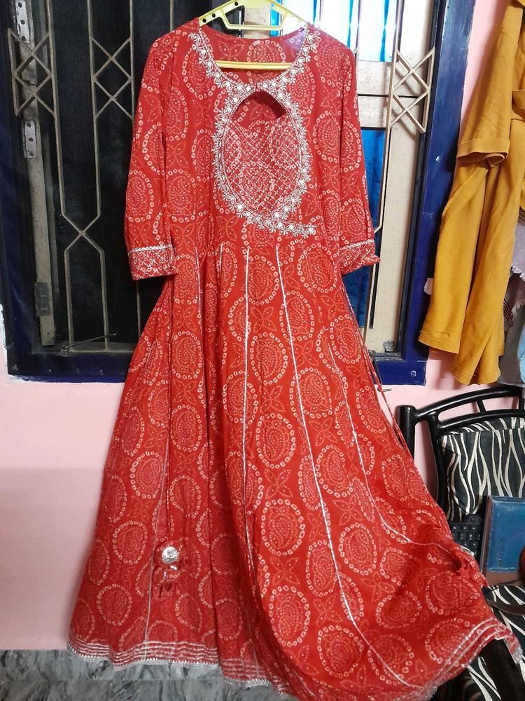 Red Printed Kurta