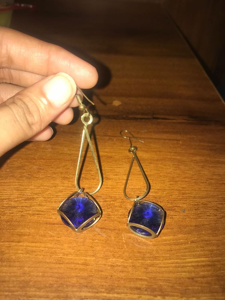Vintage Blue Statement Earrings