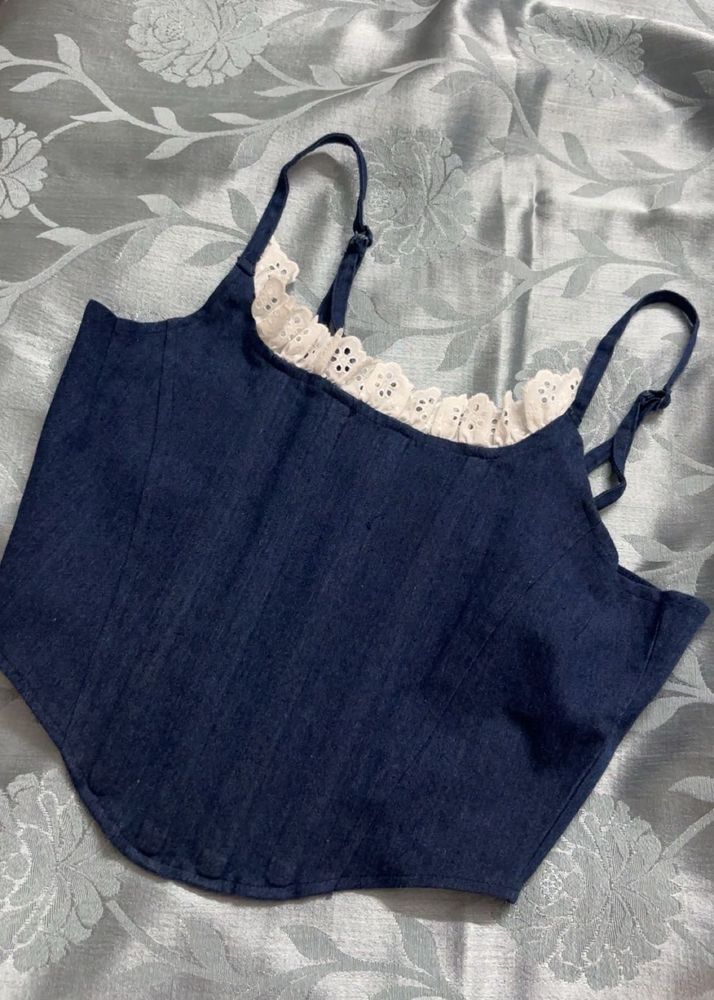 Corset Denim Lace Top