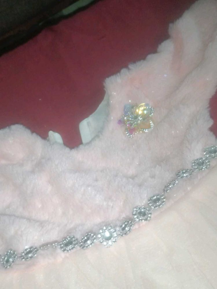 Pink Dress with Rhinestone Detail