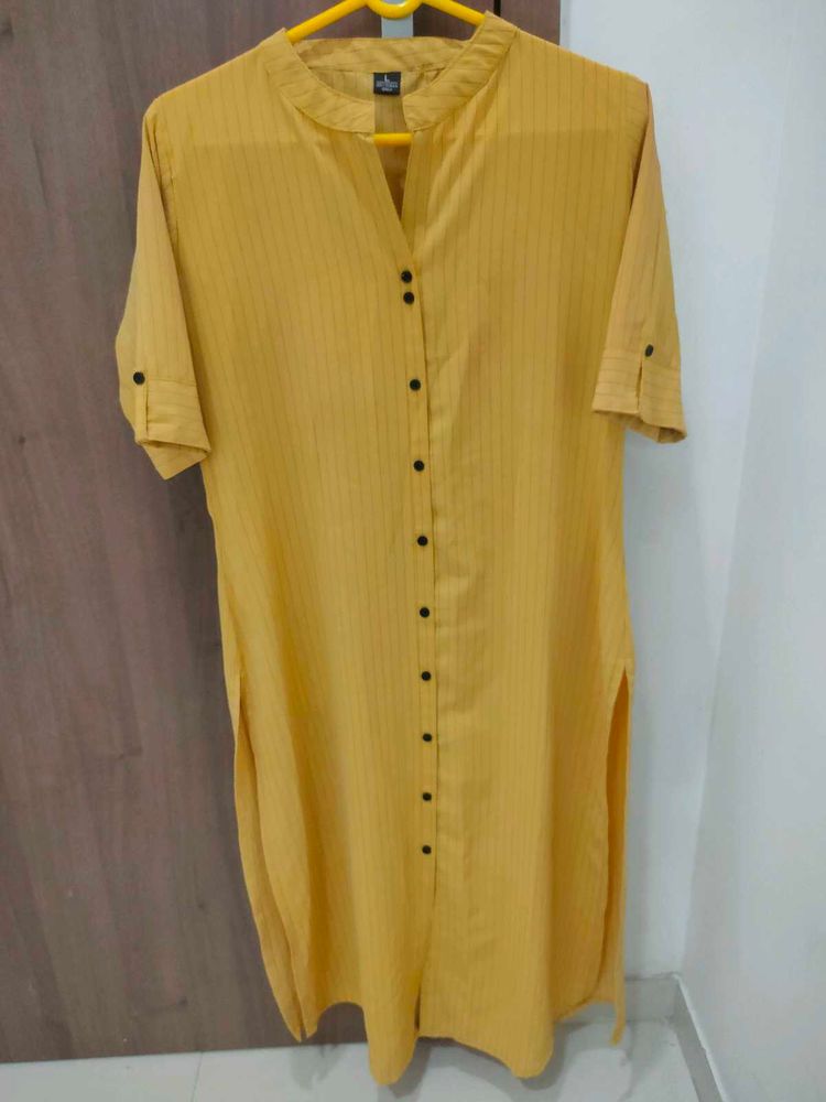 Mustard Yellow Button-Down Tunic