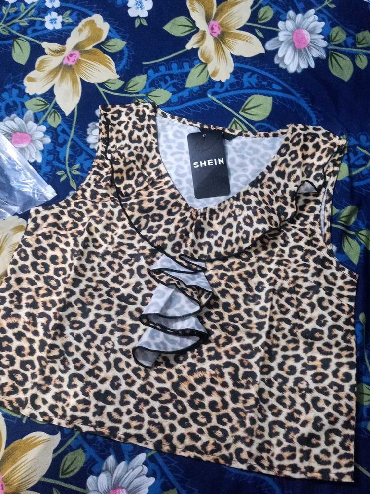 Leopard Print Ruffle Top