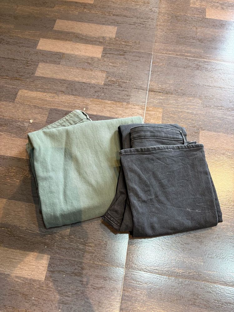 Black And Green Branded jeans