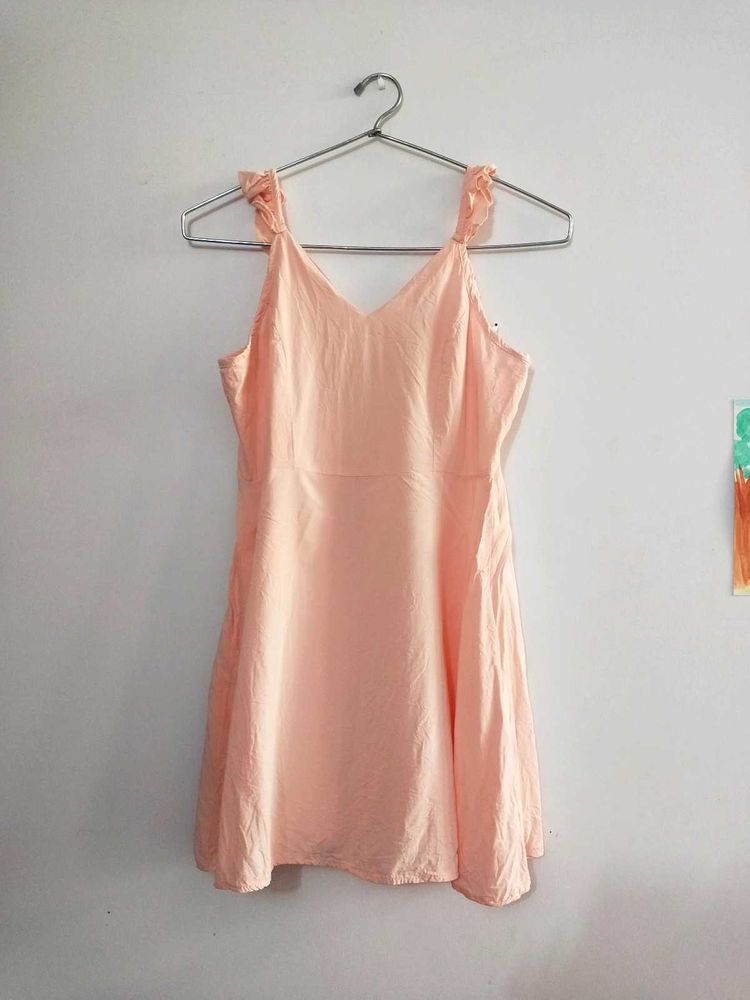 Peach Sundress Top with Ruffle Straps