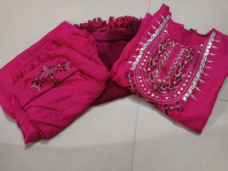 Pink Rayon Suit Set