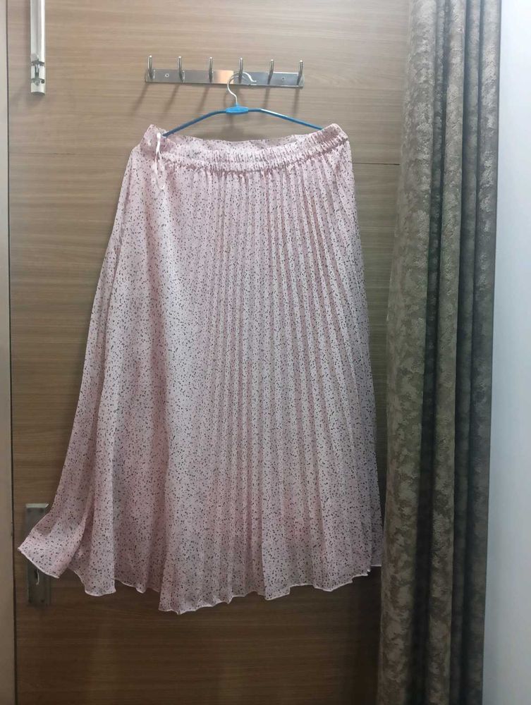 Pink Pleated Skirt