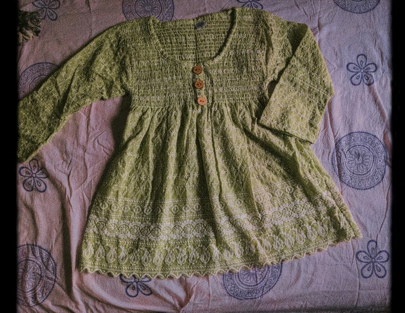 Light Green Coloured Chikankari Top/Tunic