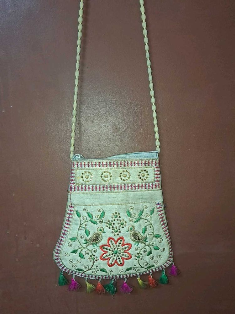 Embroidered Sling Bag