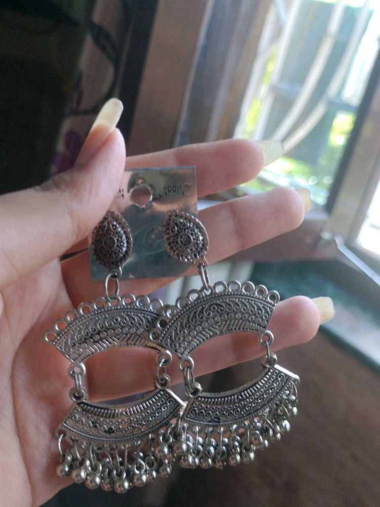 Boho Silver Dangle Earrings