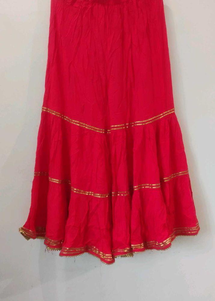 Red Ethnic Skirt, with dupatta