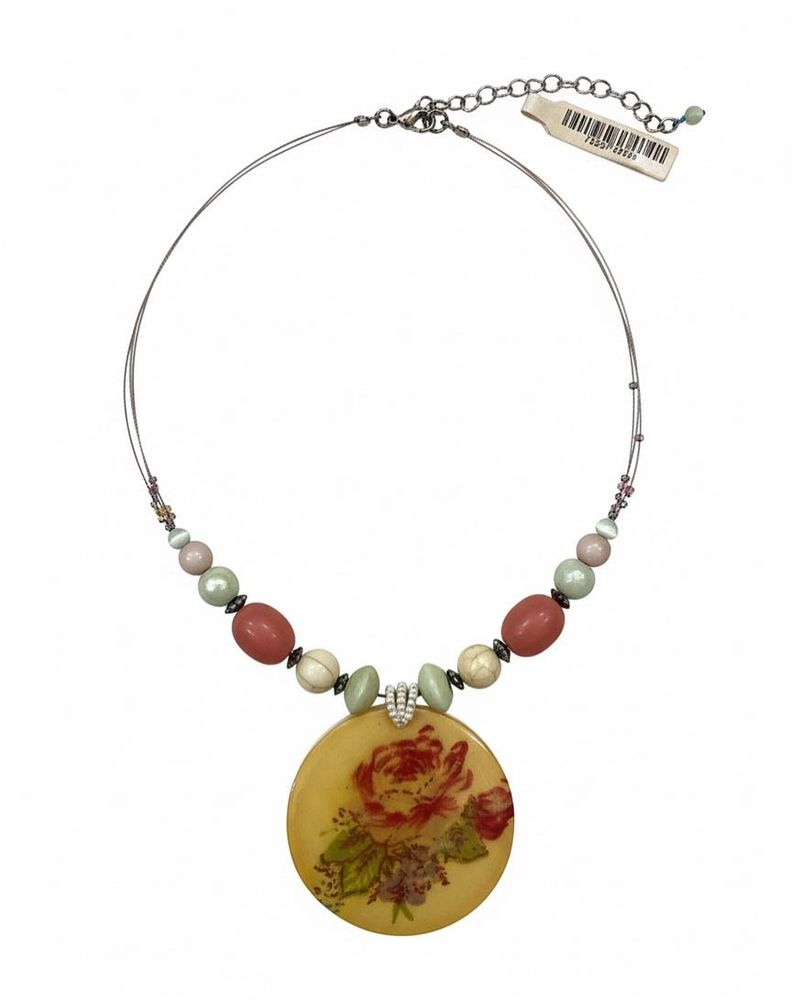 y2k beaded Floral Necklace