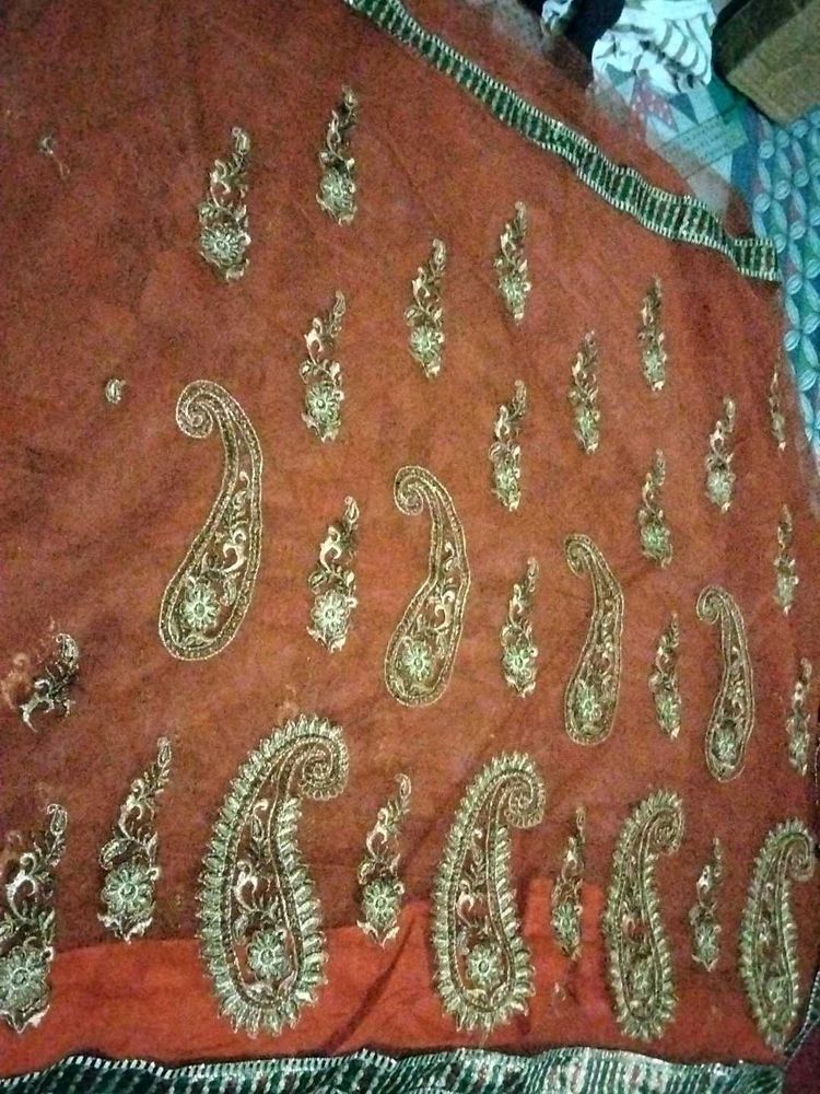 Embroidered Net Saree Fabric