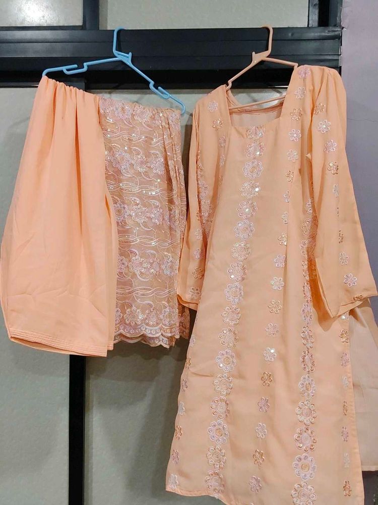 Peach Kurta Set