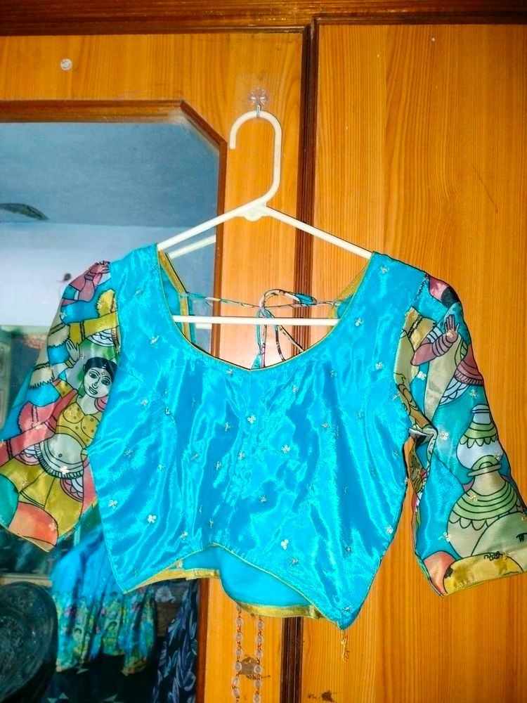 Blue Readymade Saree Blouse