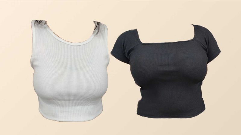 *Skirt freebie*🤍🖤Hot Black &amp; White Top🖤🤍
