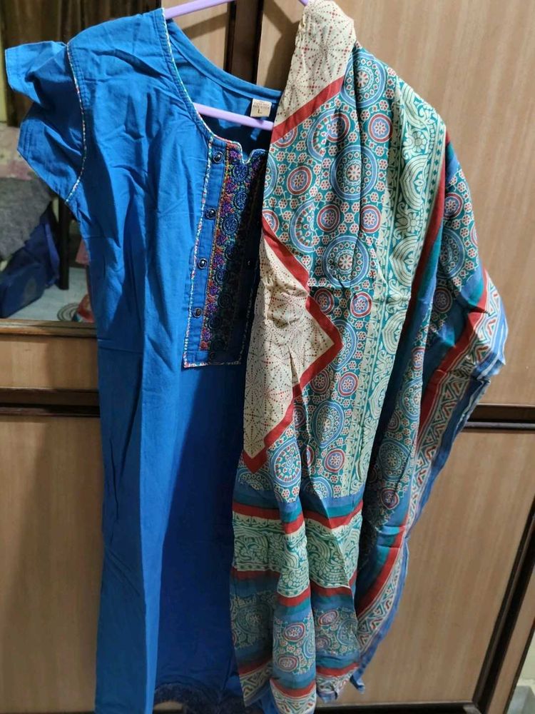 Blue Kurta Set &amp; Dupatta