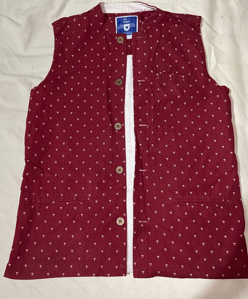 Stylish Maroon Printed Jacket