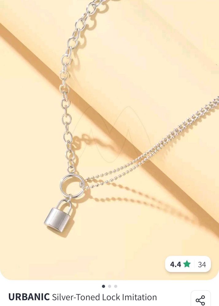 URBANIC silver lock necklace chain y2k grunge