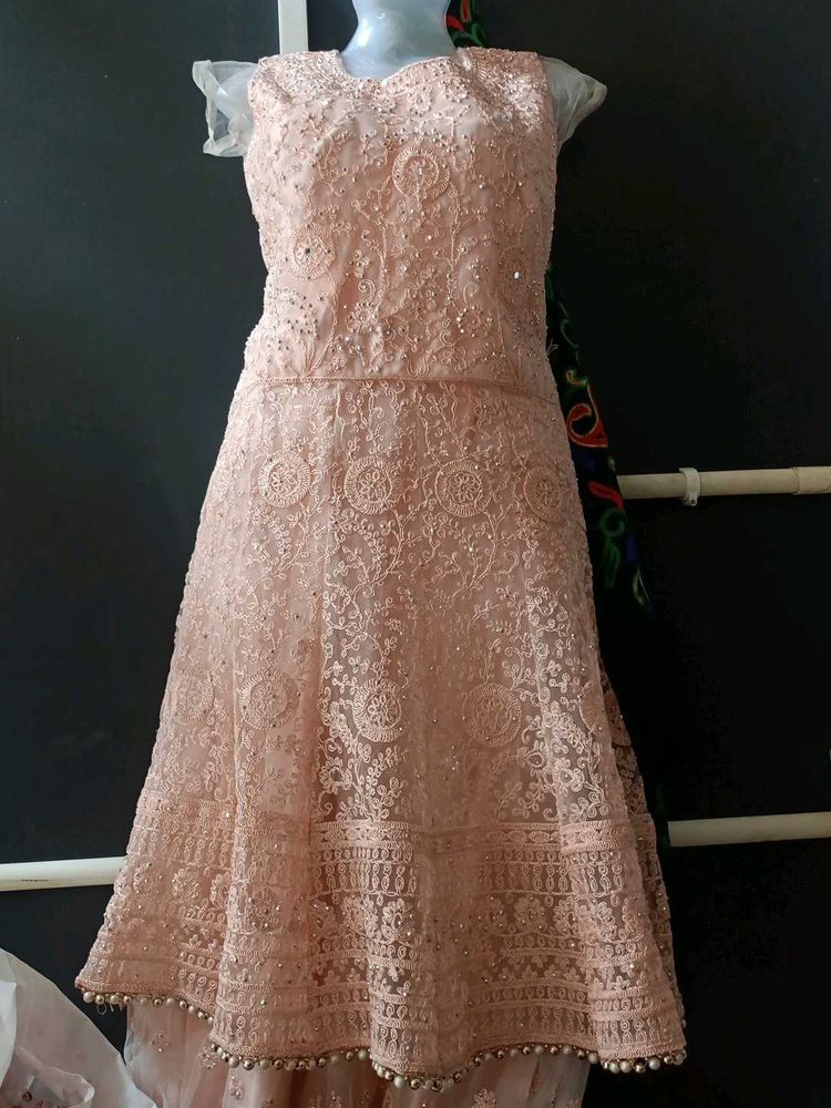 Peach Embroidered Lehenga Choli