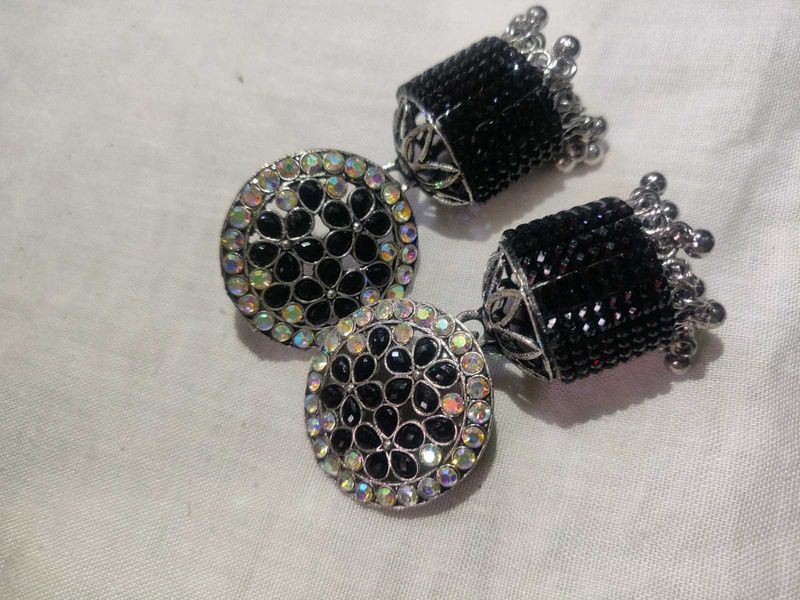Black Jhumka Earrings