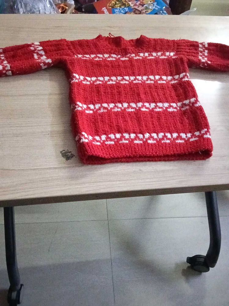 Red &amp; White Knit Sweater
