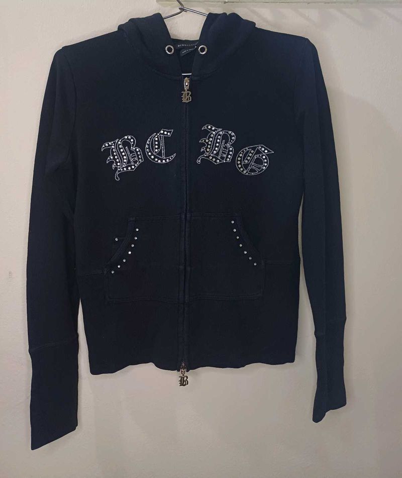 BCBGeneration Rhinestone Zip Hoodie
