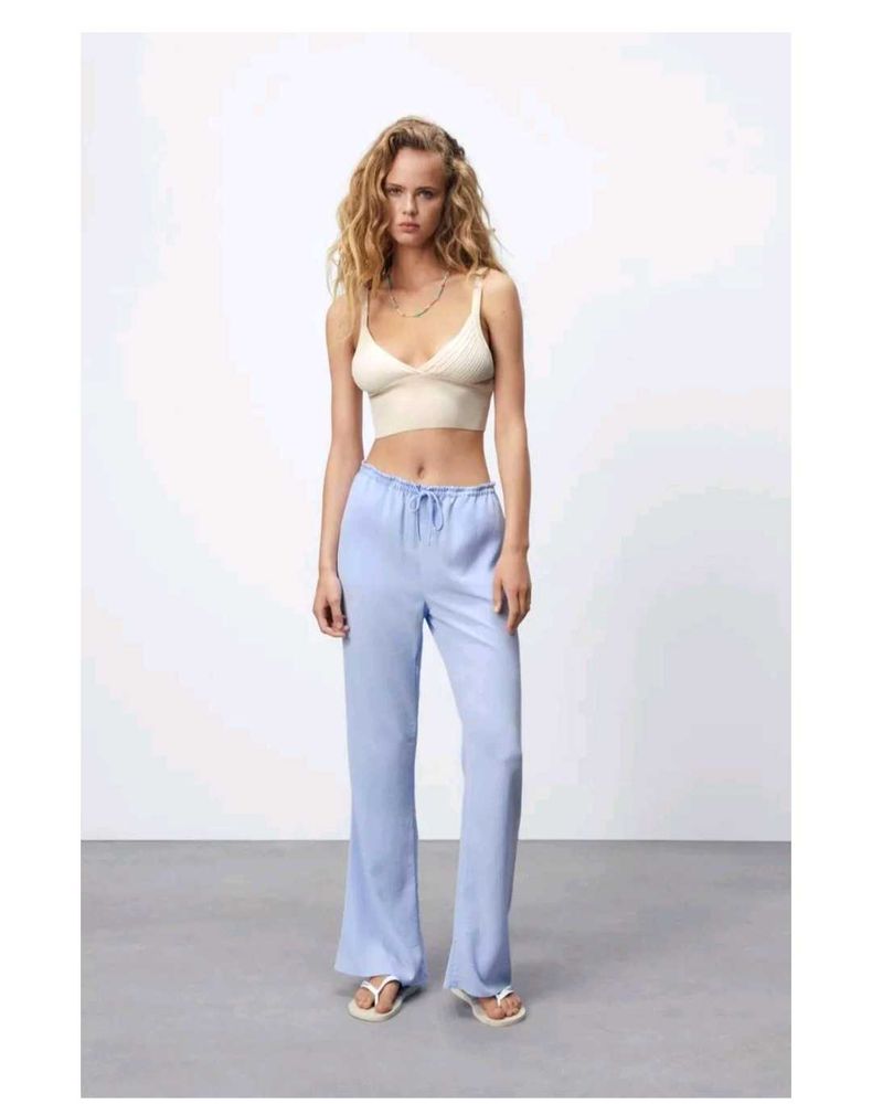 Zara Textured Straight Pant