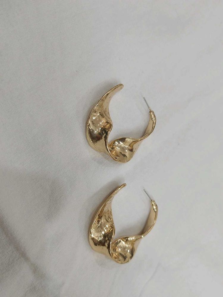 Gold Abstract Twist Earrings