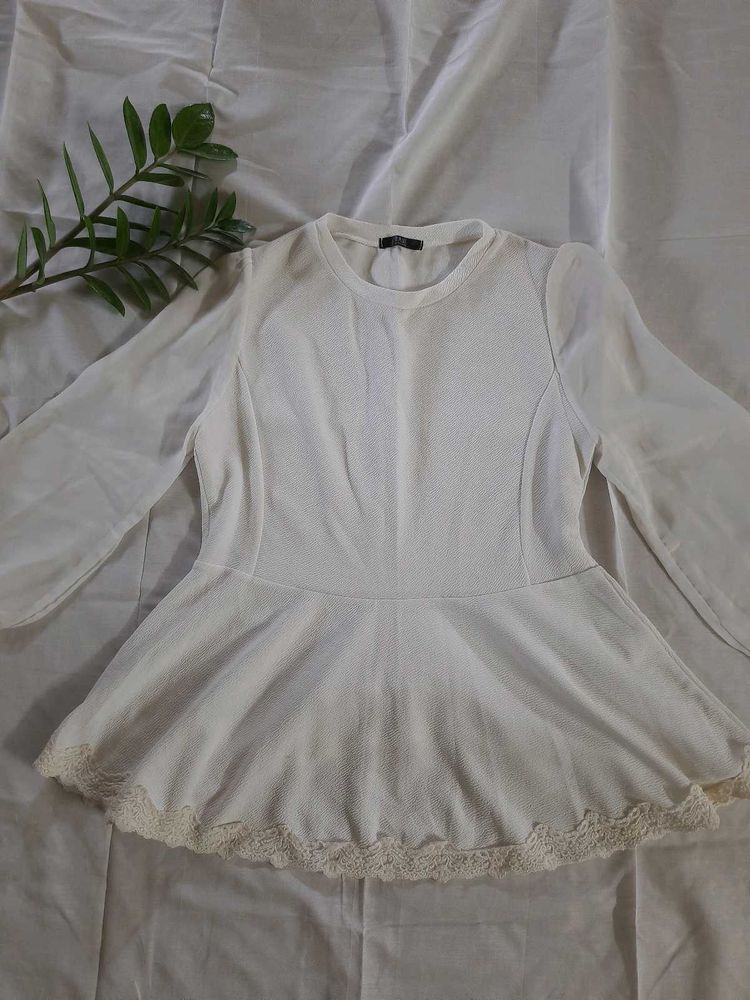 White Cute Korean Top