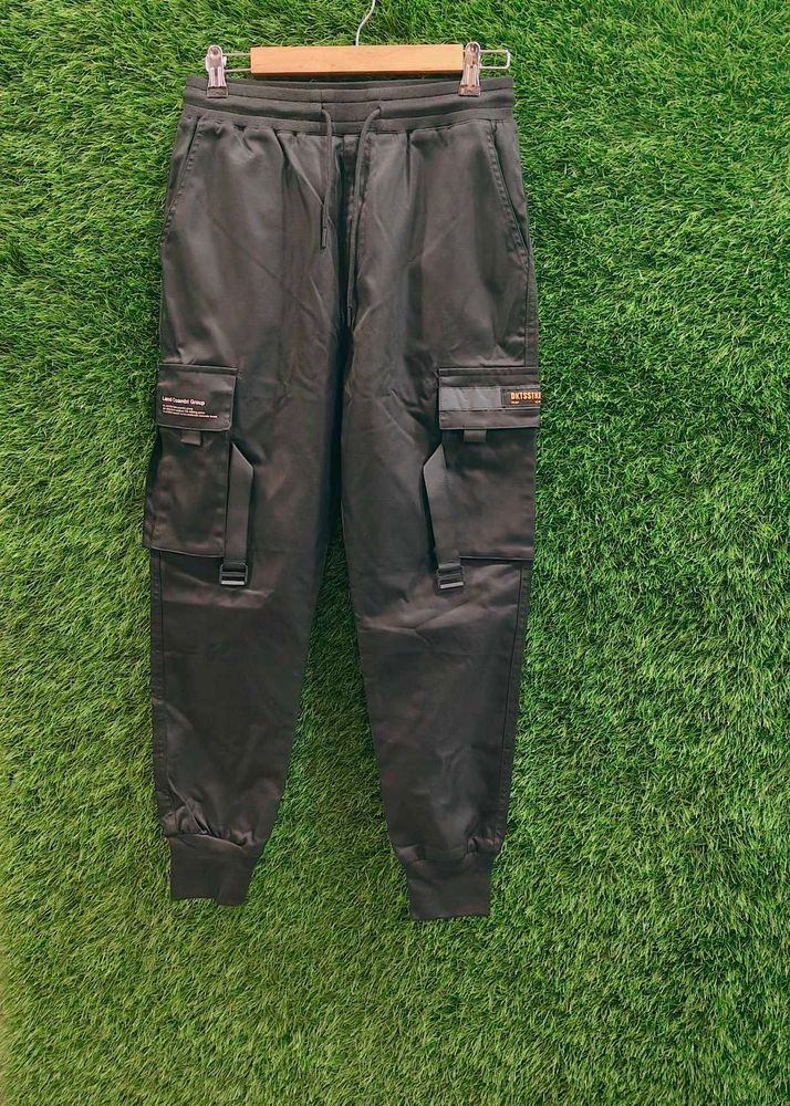 Men's Black Cargo Joggers