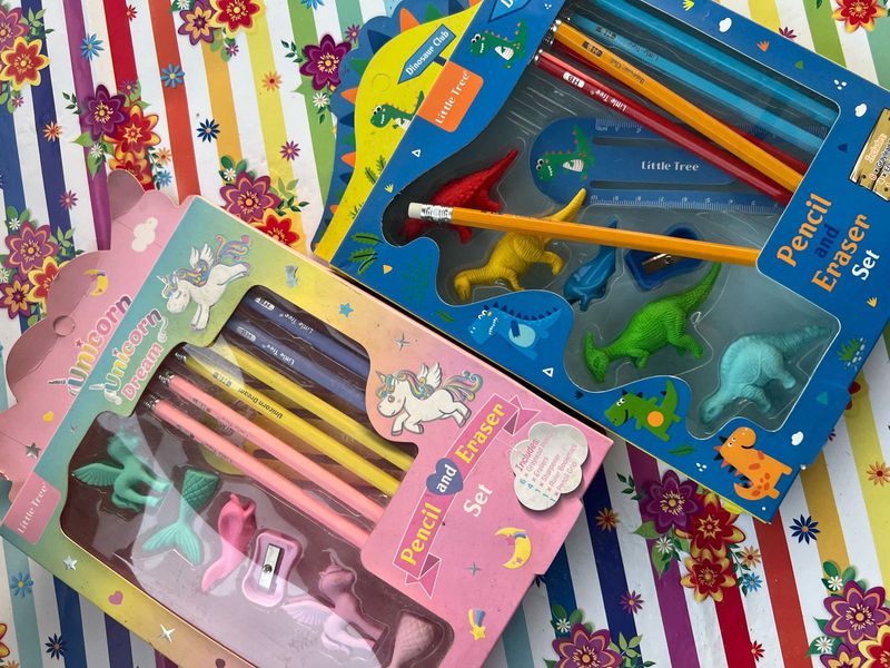 return gift Pencil &amp; Eraser Sets