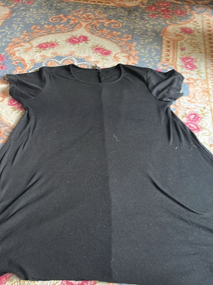 Black Short Sleeve T-Shirt Dress