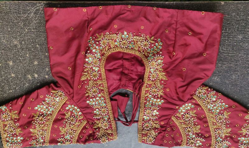 Embroidered Maroon Blouse