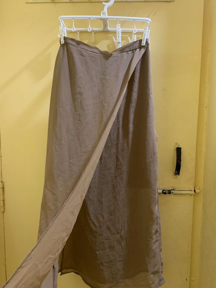 AND Elegant Beige Wrap Skirt