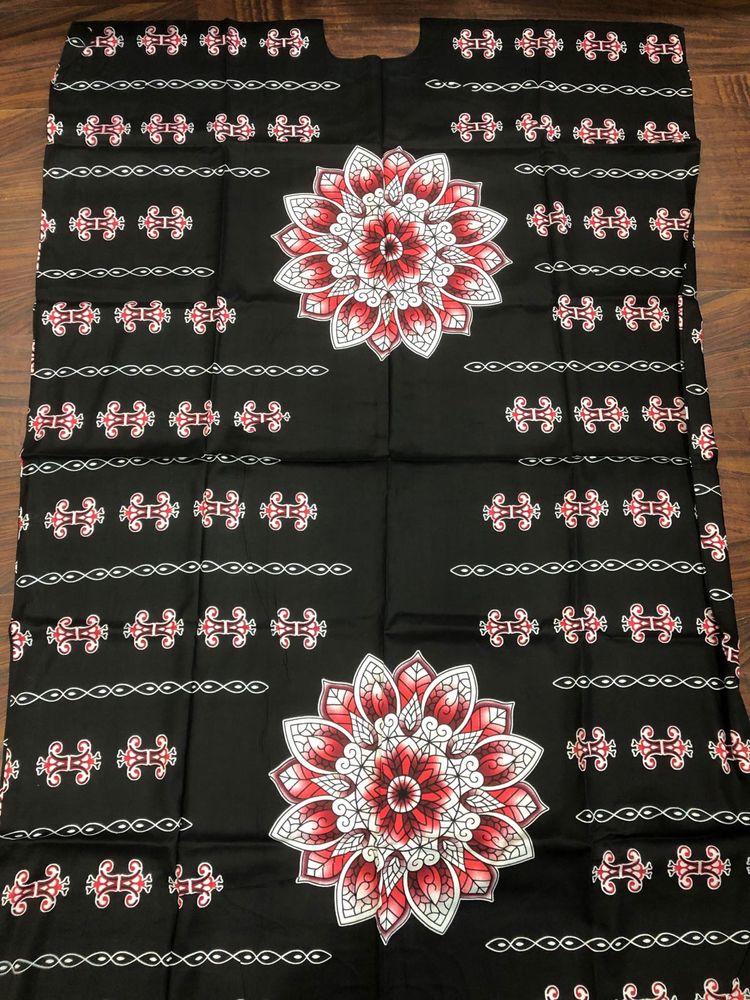 Black Floral Print Kurta + dupatta