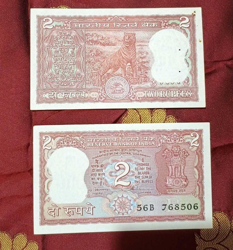 2 Rupees Indian Old Note UNC Tiger Issue 💵🔥Rare
