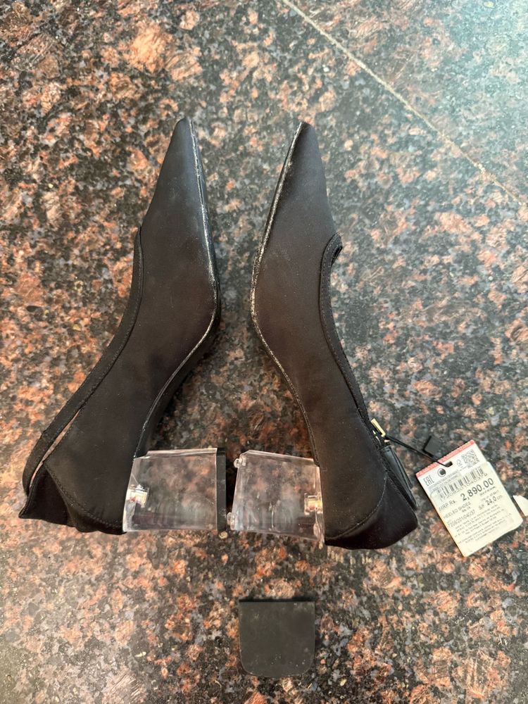 new zara satin marble heels ( cracking need repair