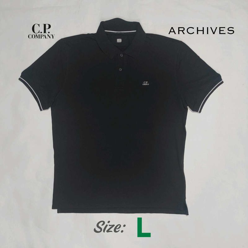 C.P. COMPANY Black Polo T-shirt