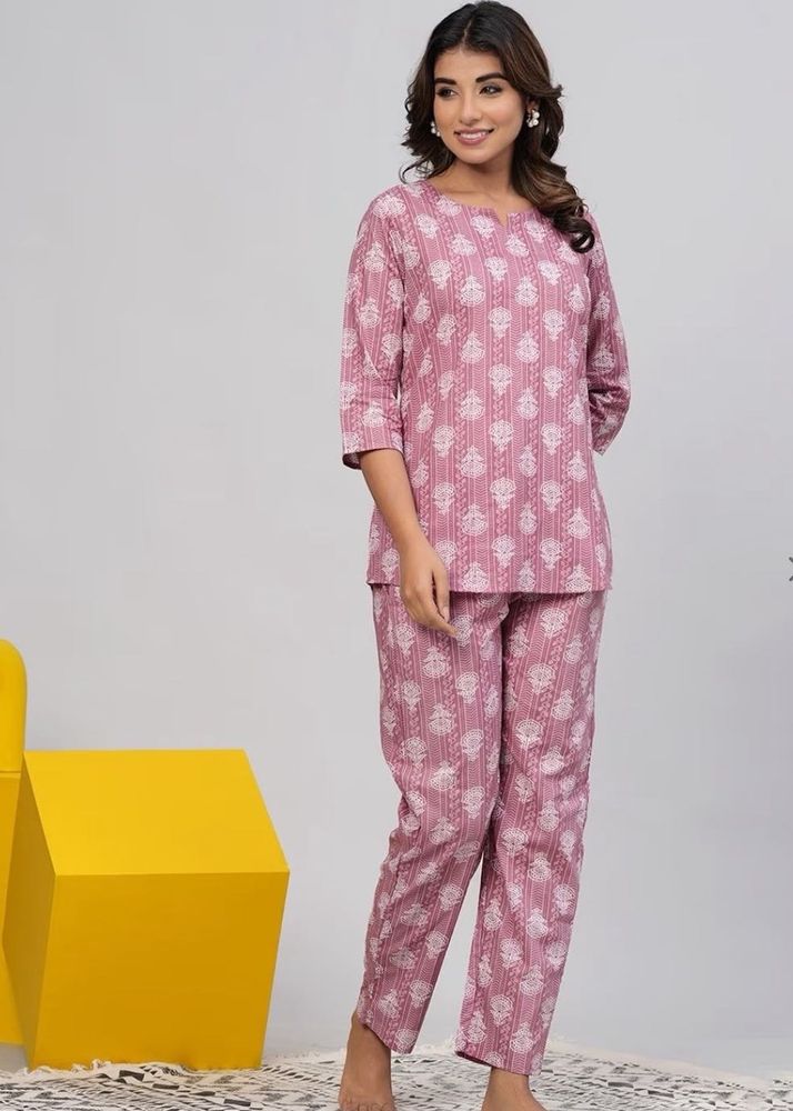 Pink Printed Kurta Set