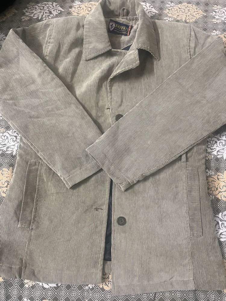Vintage Striped Corduroy Women’s Coat